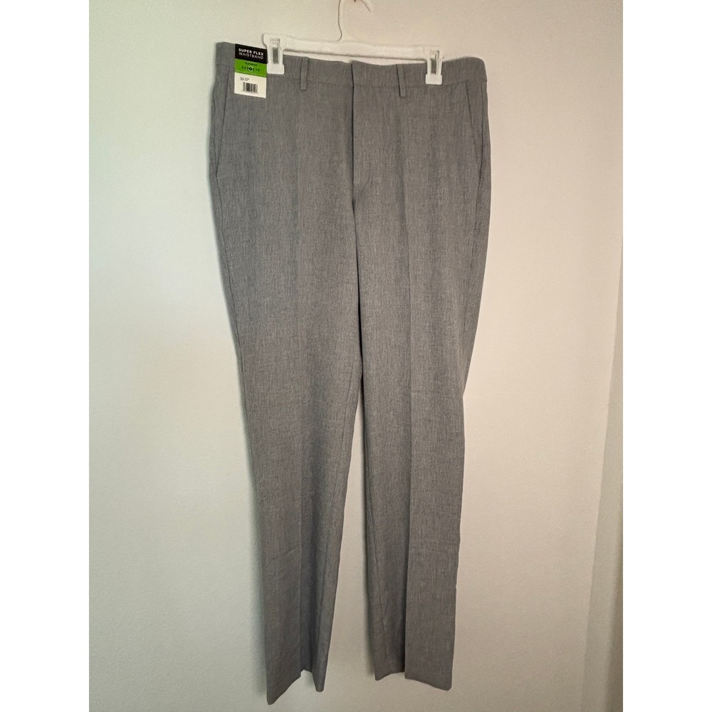 Kirkland Signature Mens Gray Super Flex Waistband Dress Pants 34x34 1844928